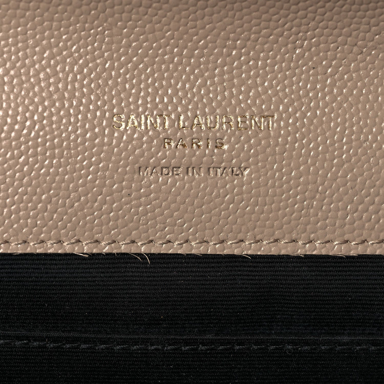 Saint Laurent Grain De Poudre Textured Mixed Matelasse Triquilt Monogram Clutch Dark Beige 6 of 12