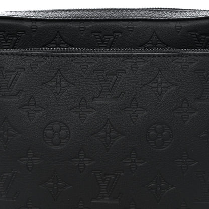 Louis Vuitton Calfskin Monogram Shadow Trio Messenger Black 9 of 11