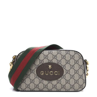 Gucci GG Supreme Monogram Web Neo Vintage Shoulder Bag Beige New Acero Crop 1 of 14