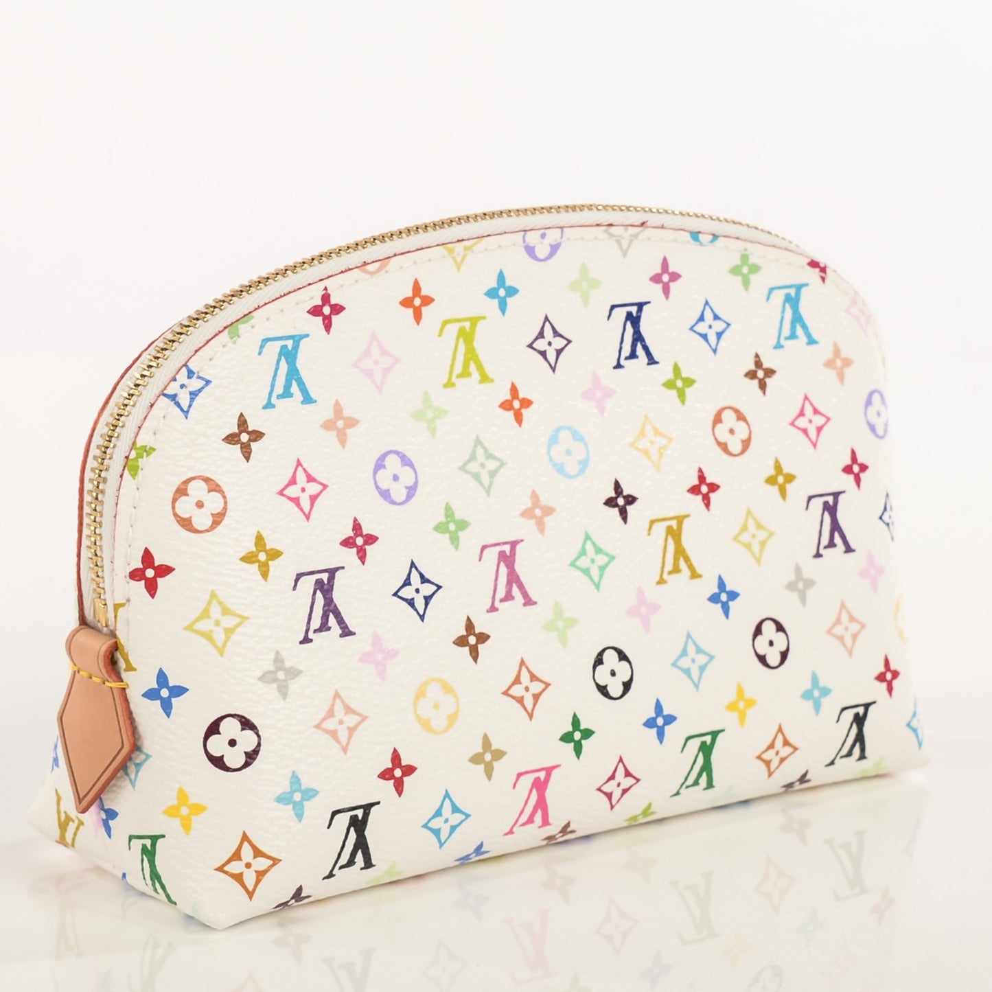Monogram Multicolor Cosmetic Pouch White Litchi