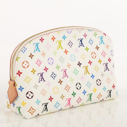 Louis Vuitton Monogram Multicolor Cosmetic Pouch White Litchi 3 of 7
