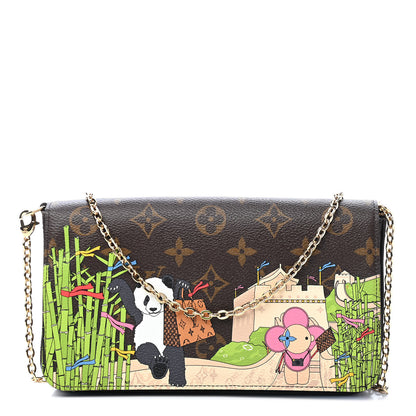 Louis Vuitton Monogram 2021 Christmas Animation China Wall Pochette Felicie Chain Wallet Myosotis Blue 1 of 8