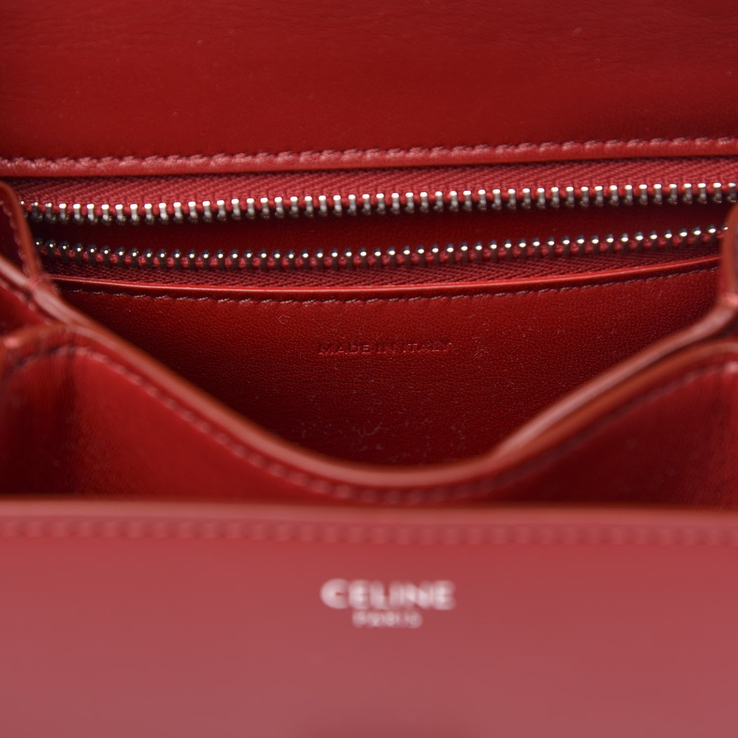 Celine Box Calfskin Small Classic Box Flap Bag Red 7 of 10