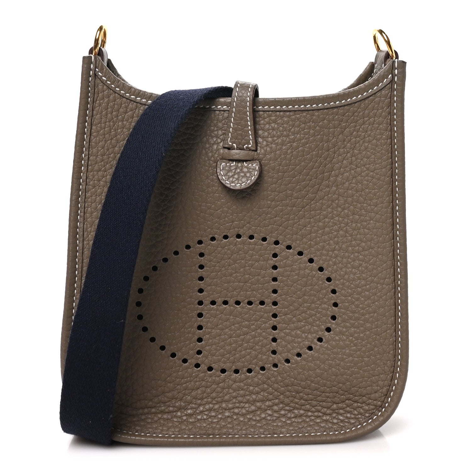 Hermes Taurillon Clemence Amazone Evelyne TPM Etoupe Bleu Indigo 1 of 10