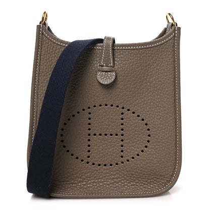 Hermes Taurillon Clemence Amazone Evelyne TPM Etoupe Bleu Indigo 1 of 10