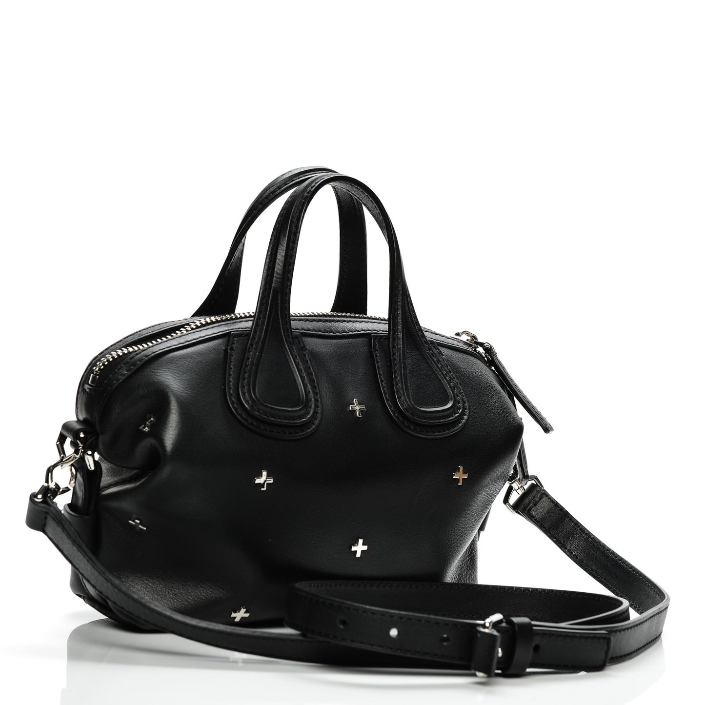 Waxed Calfskin Micro Metal Cross Nightingale Black