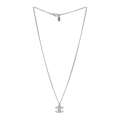Chanel Crystal Timeless CC Necklace Silver 4 of 6