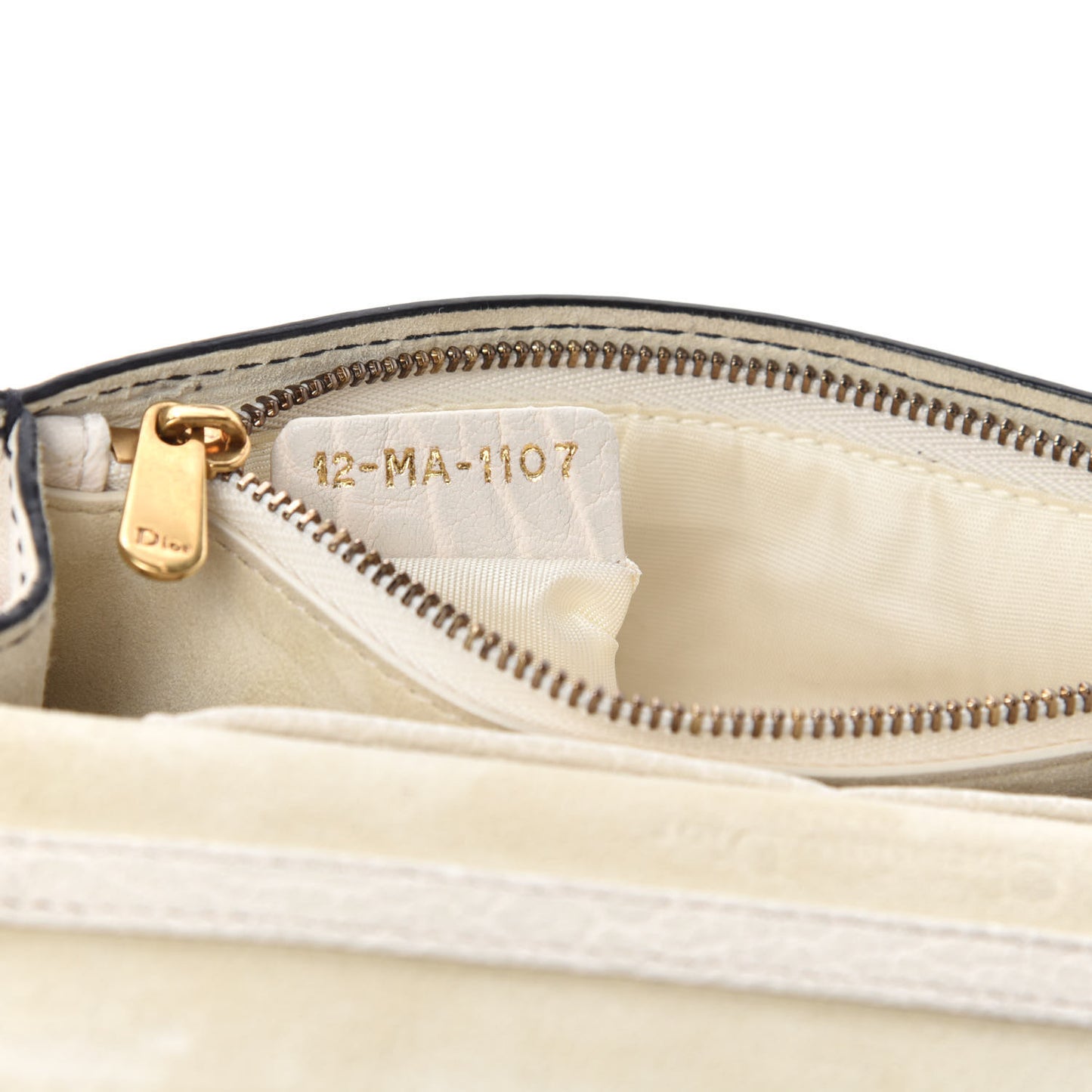 Canyon Grained Lambskin Mini J'Adior Chain Flap Bag White