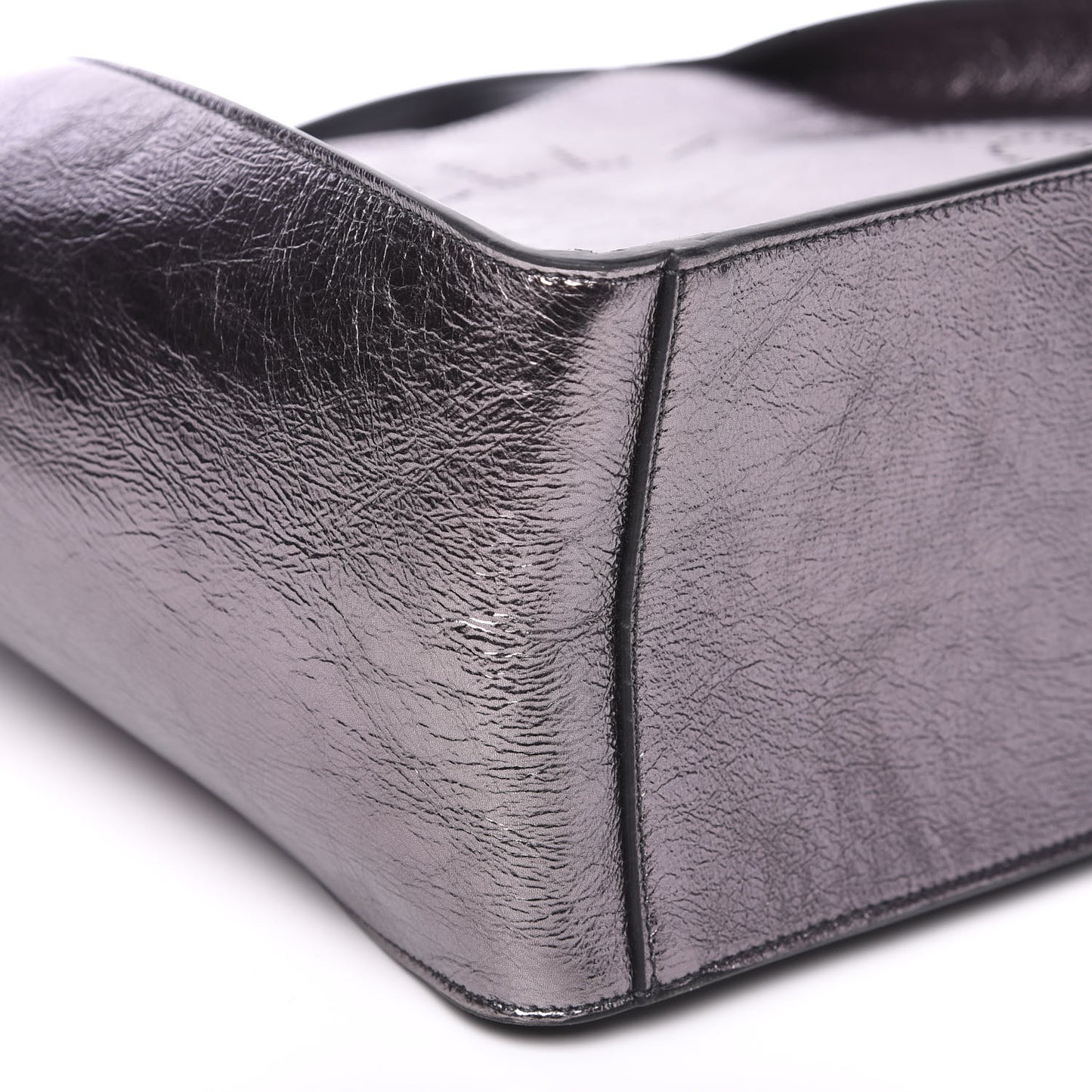 Metallic Eco Alter Nappa Perforated Logo Crossbody Silver