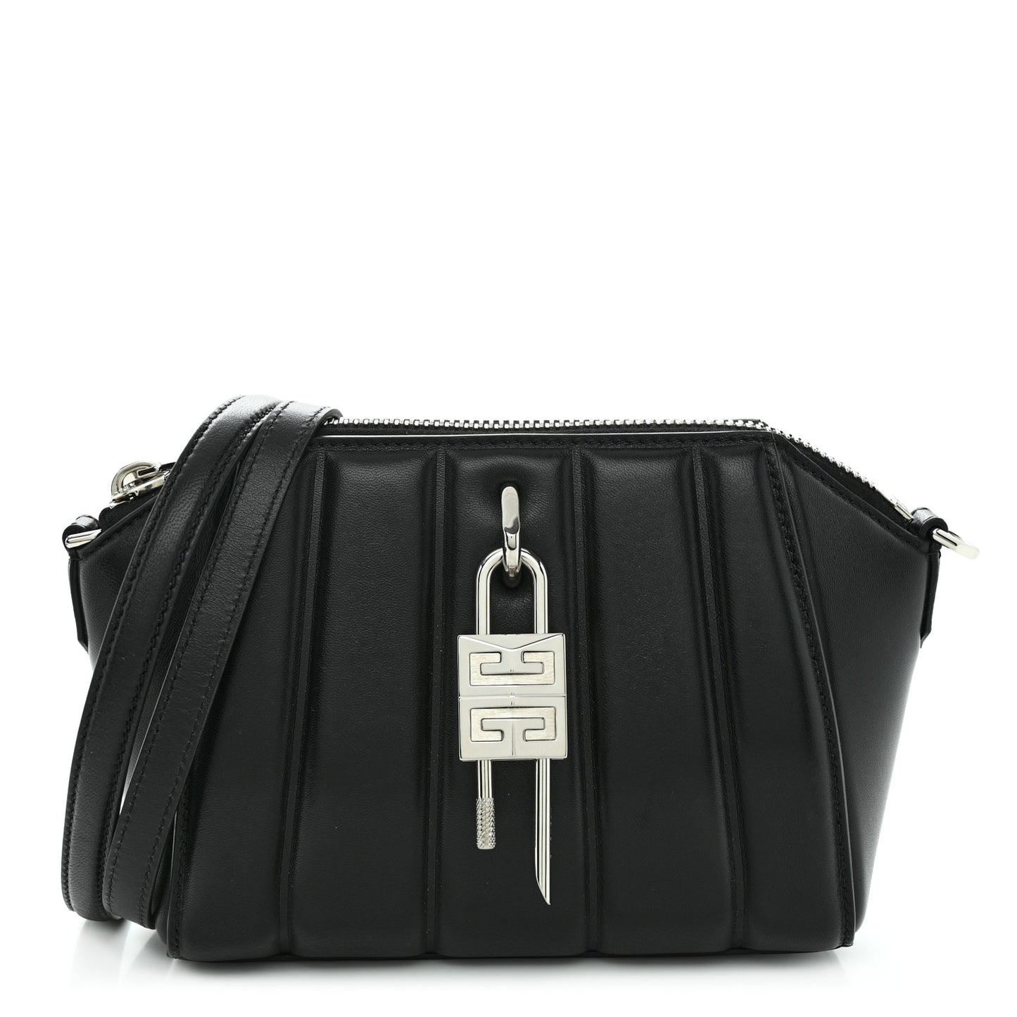 Lambskin XS Lock Antigona Shoulder Bag Black