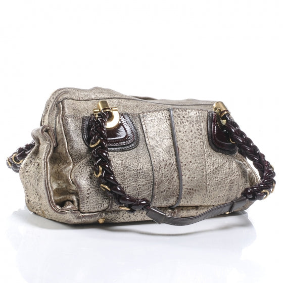 Leather Heloise Satchel Gold