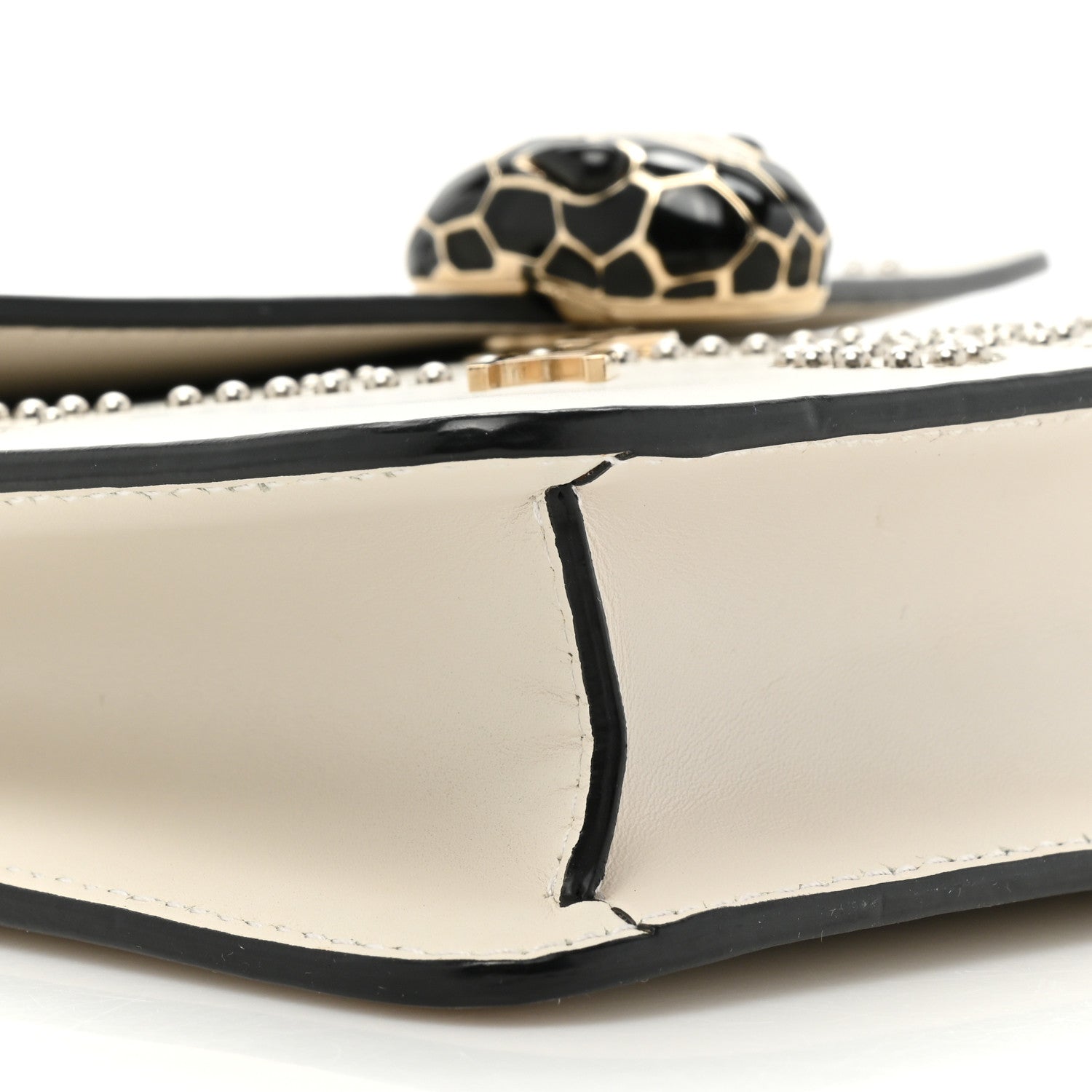 Bulgari Calfskin Studded Serpenti In Love Forever Crossbody Bag White 9 of 14