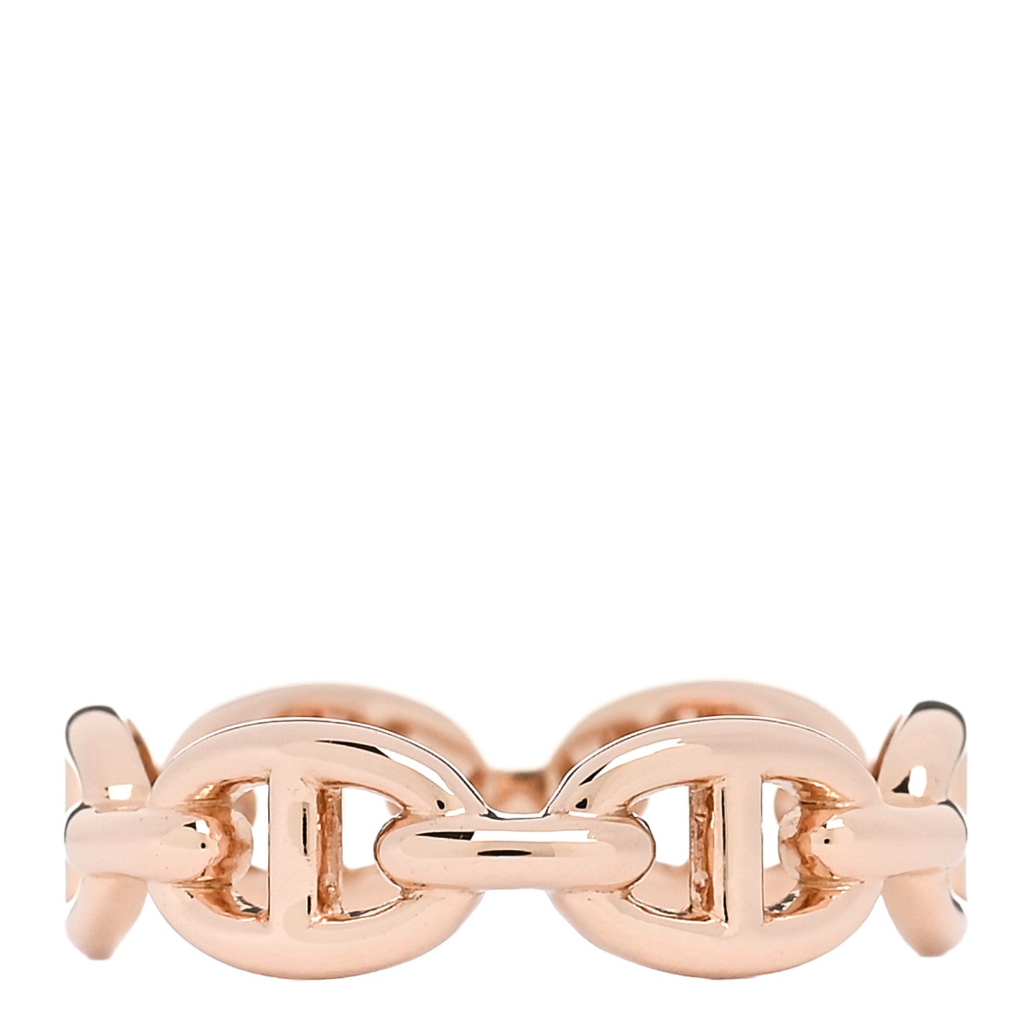 Hermes 18K Rose Gold PM Chaine d'Ancre Enchainee Ring 53 6.5 3 of 7