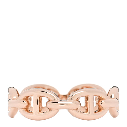 Hermes 18K Rose Gold PM Chaine d'Ancre Enchainee Ring 53 6.5 3 of 7