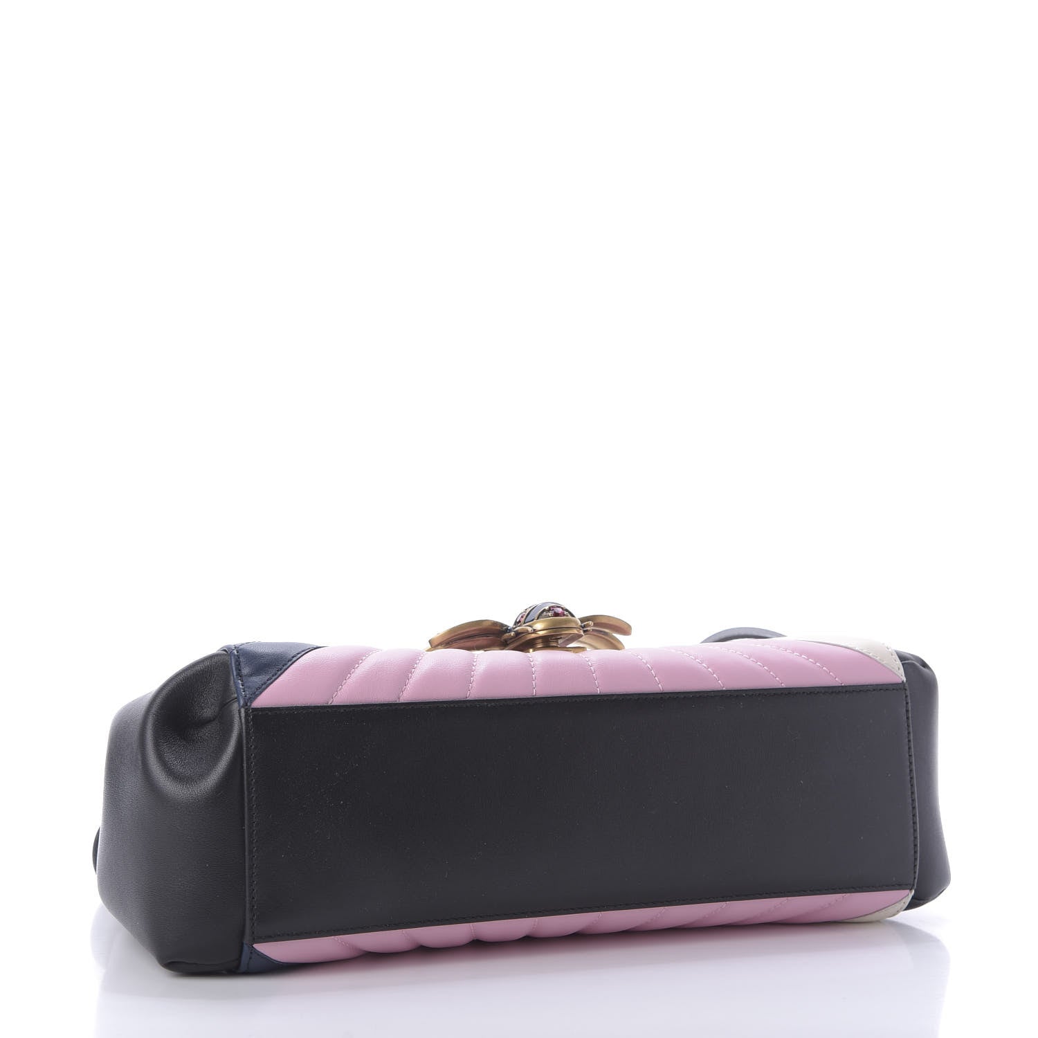 Gucci Calfskin Bamboo Trapuntata Queen Margaret Top Handle Bag Blue Agata Hibiscus Red Mystic White Sugar Pink 5 of 10