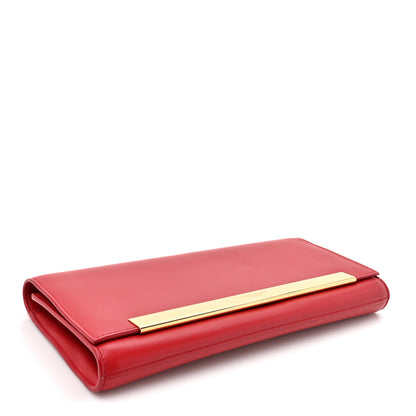 Saint Laurent Calfskin Lutetia Flap Clutch Red 4 of 11