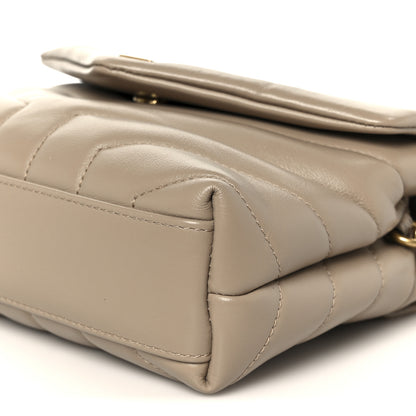 Saint Laurent Calfskin Y Quilted Monogram Toy Loulou Crossbody Bag Dark Beige 11 of 11