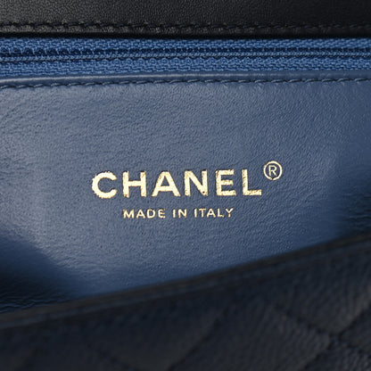 Chanel Caviar Quilted Medium CC Filigree Flap Navy Black 6 of 9