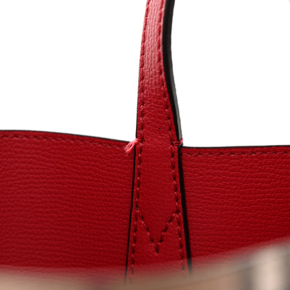 Burberry Grainy Calfskin Haymarket Check Medium Reversible Tote Red 11 of 11