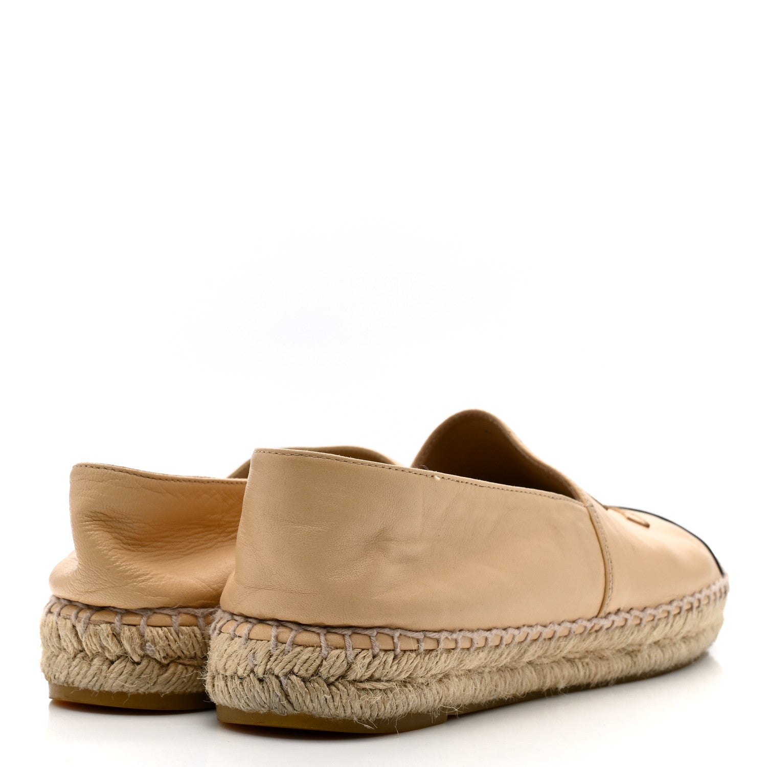 Chanel Lambskin CC Espadrilles 39 Beige Black 5 of 10