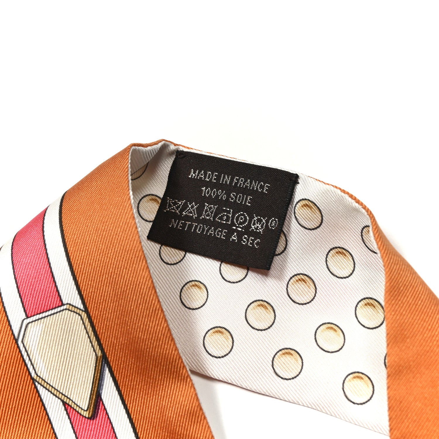 Hermes Silk Grand Tralala Twilly Creme Roux Corail 3 of 4