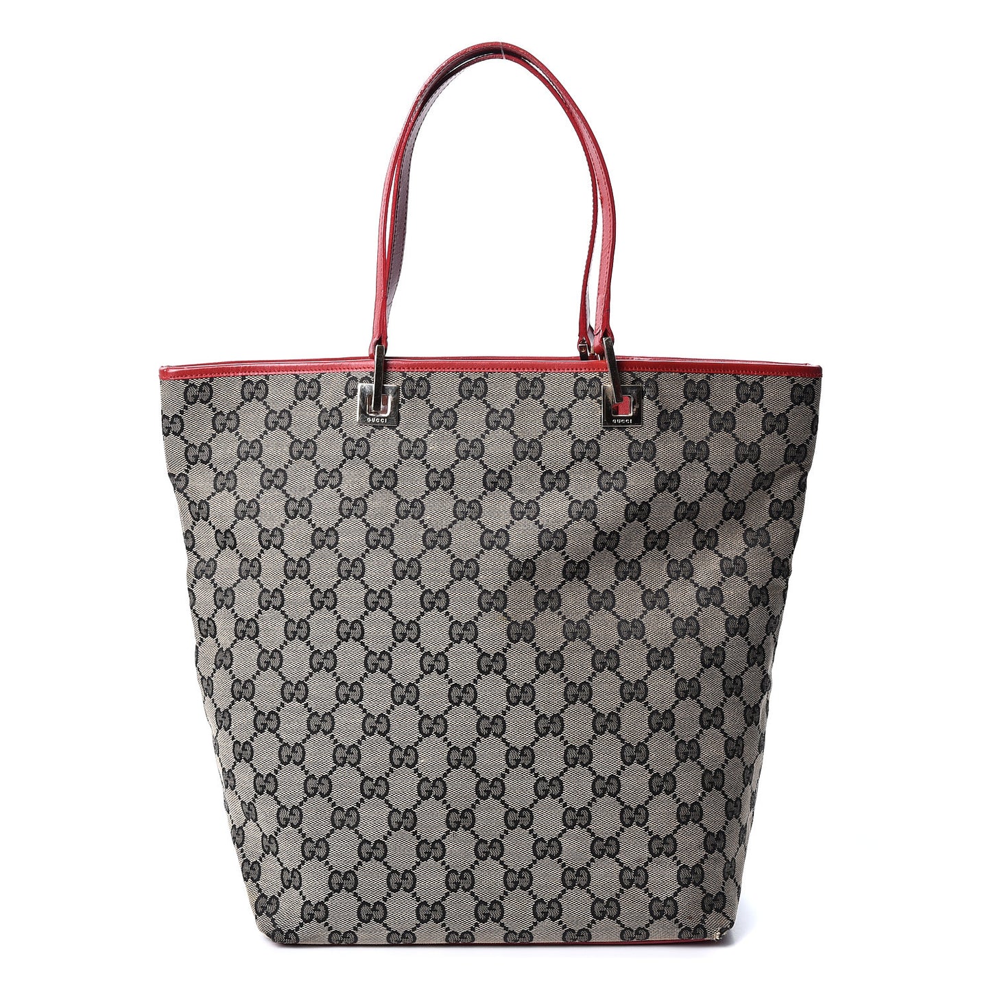 Monogram Large Bucket Tote Navy Red