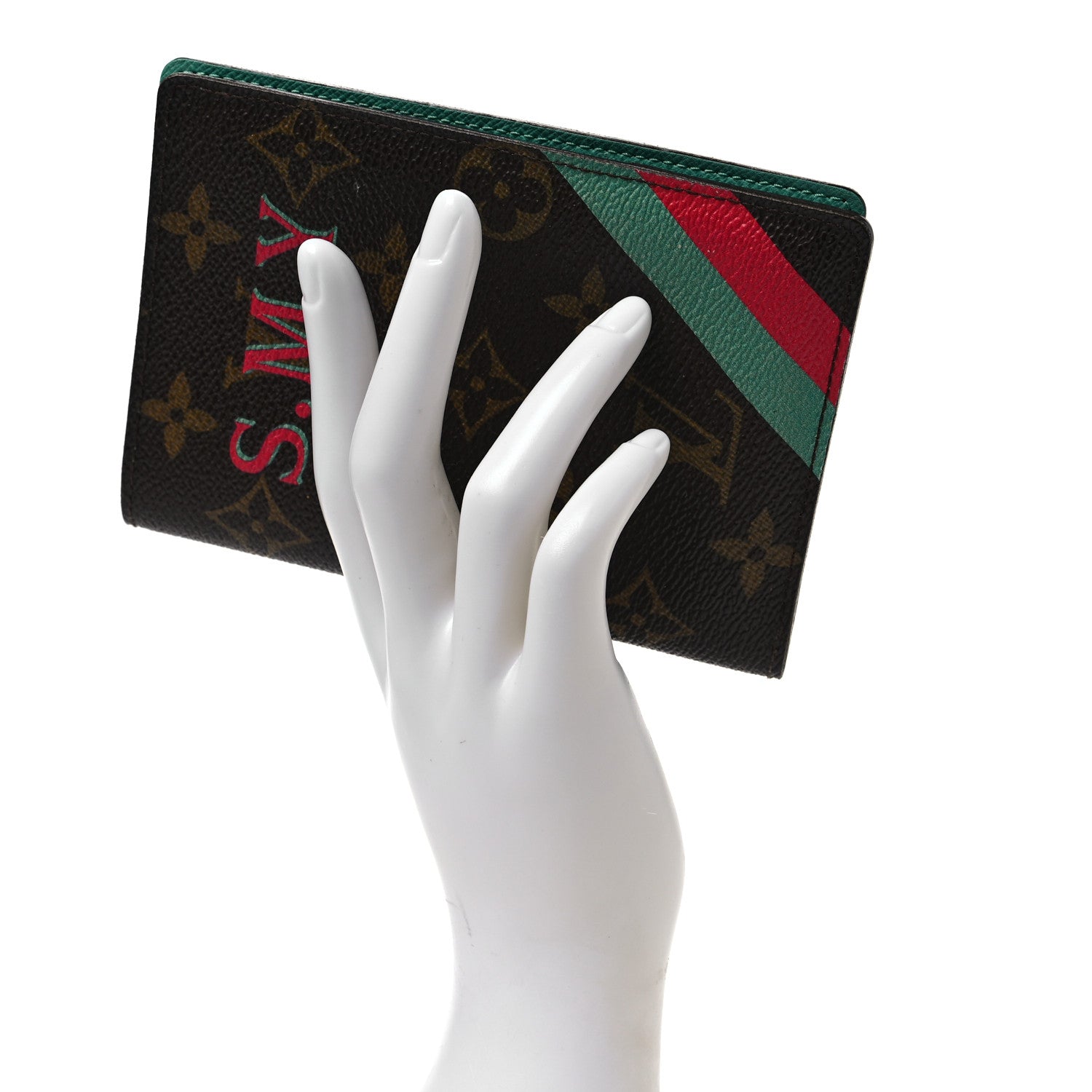 Louis Vuitton Monogram Passport Cover Pink Turquoise 2 of 7