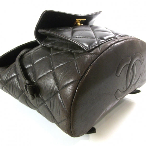 Chanel Lambskin Quilted Backpack Black 6 of 12