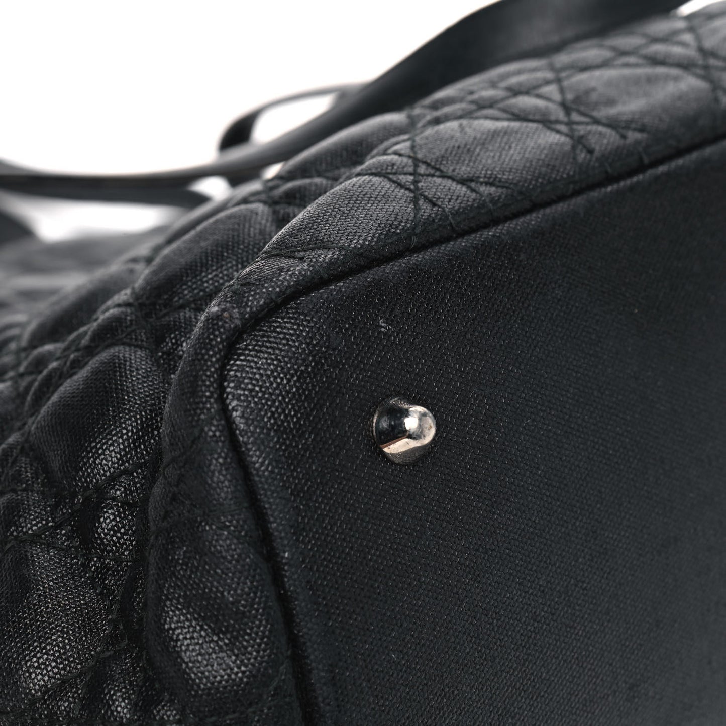 Coated Canvas Cannage Medium Panarea Tote Black