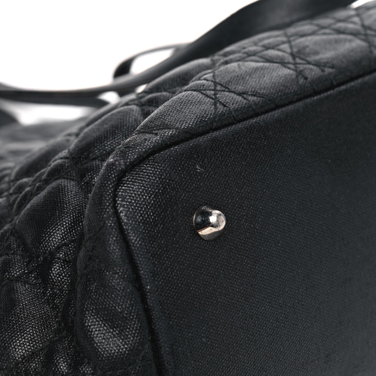 Christian Dior Coated Canvas Cannage Medium Panarea Tote Black 10 of 15