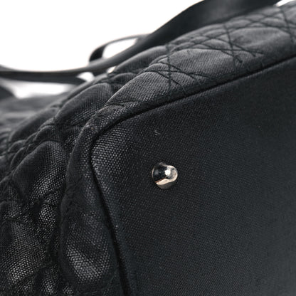 Christian Dior Coated Canvas Cannage Medium Panarea Tote Black 10 of 15