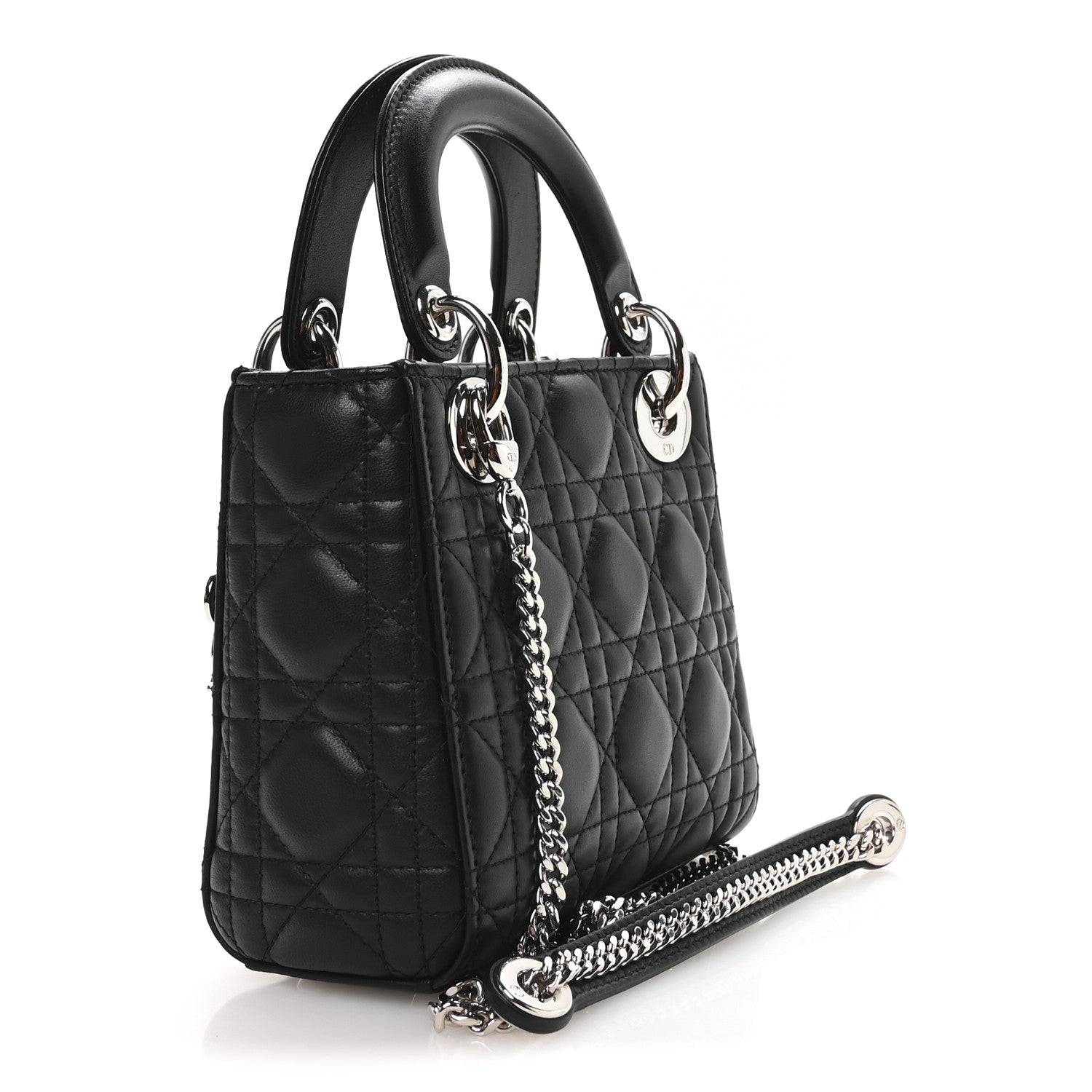 Christian Dior Lambskin Cannage Mini Lady Dior Black 3 of 11