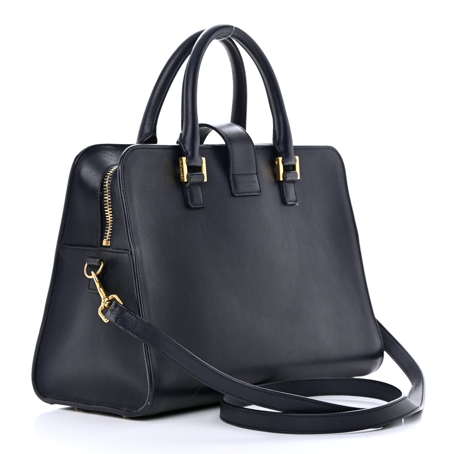 Saint Laurent Smooth Calfskin Small Monogram Cabas Navy 3 of 23