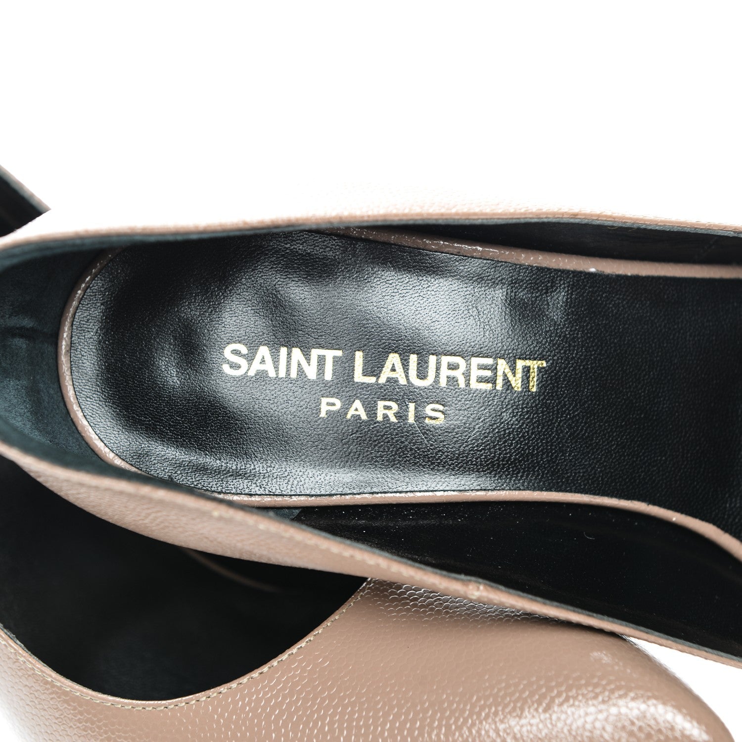 Saint Laurent Pebbled Patent Calfskin Janis 105 Platform Pumps 37 Fard 7 of 7