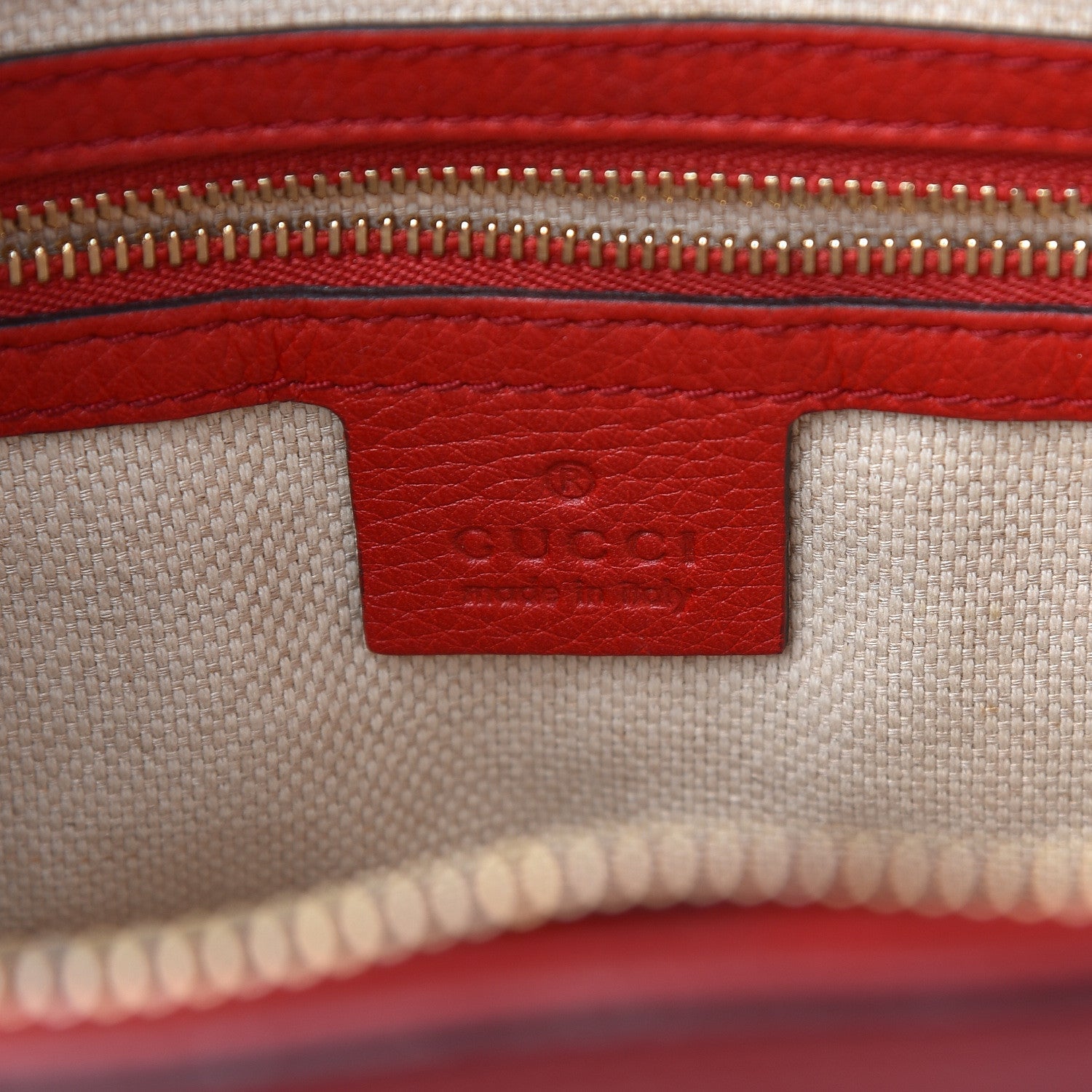 Gucci Pebbled Calfskin Small Soho Top Handle Bag Red 6 of 12
