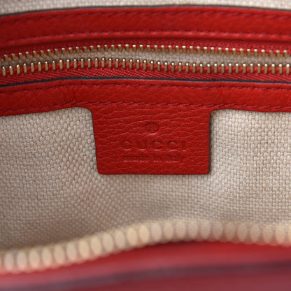 Gucci Pebbled Calfskin Small Soho Top Handle Bag Red 6 of 12