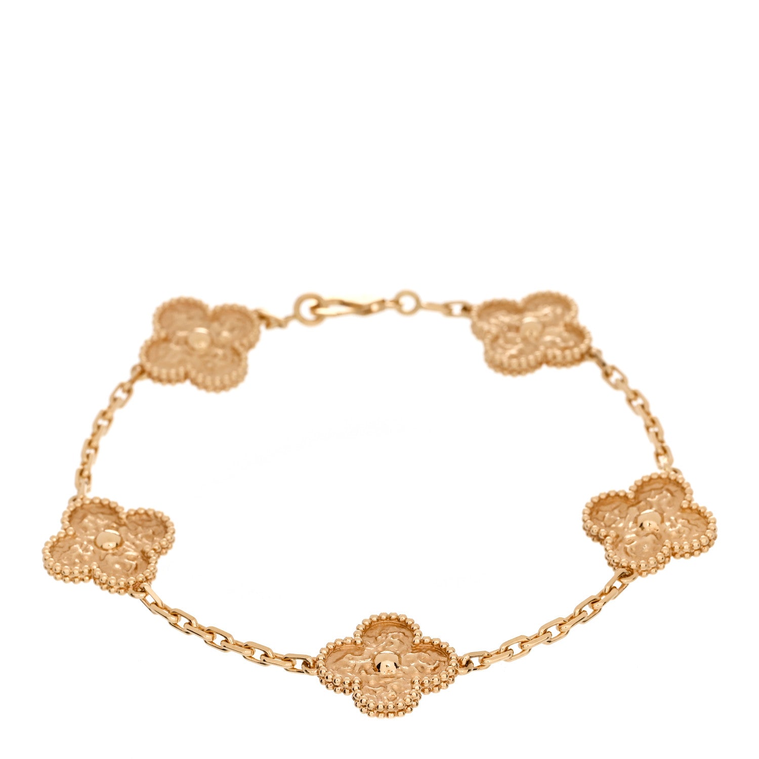 Van Cleef & Arpels 18K Yellow Gold 5 Motifs Vintage Alhambra Bracelet 1 of 5