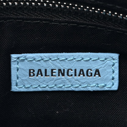 Balenciaga Agneau Classic Silver Hardware Mini City Logo Strap Baby Blue Black 6 of 14