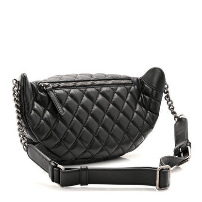 Chanel Lambskin Quilted Banane Waist Bag Fanny Pack Black 3 of 11