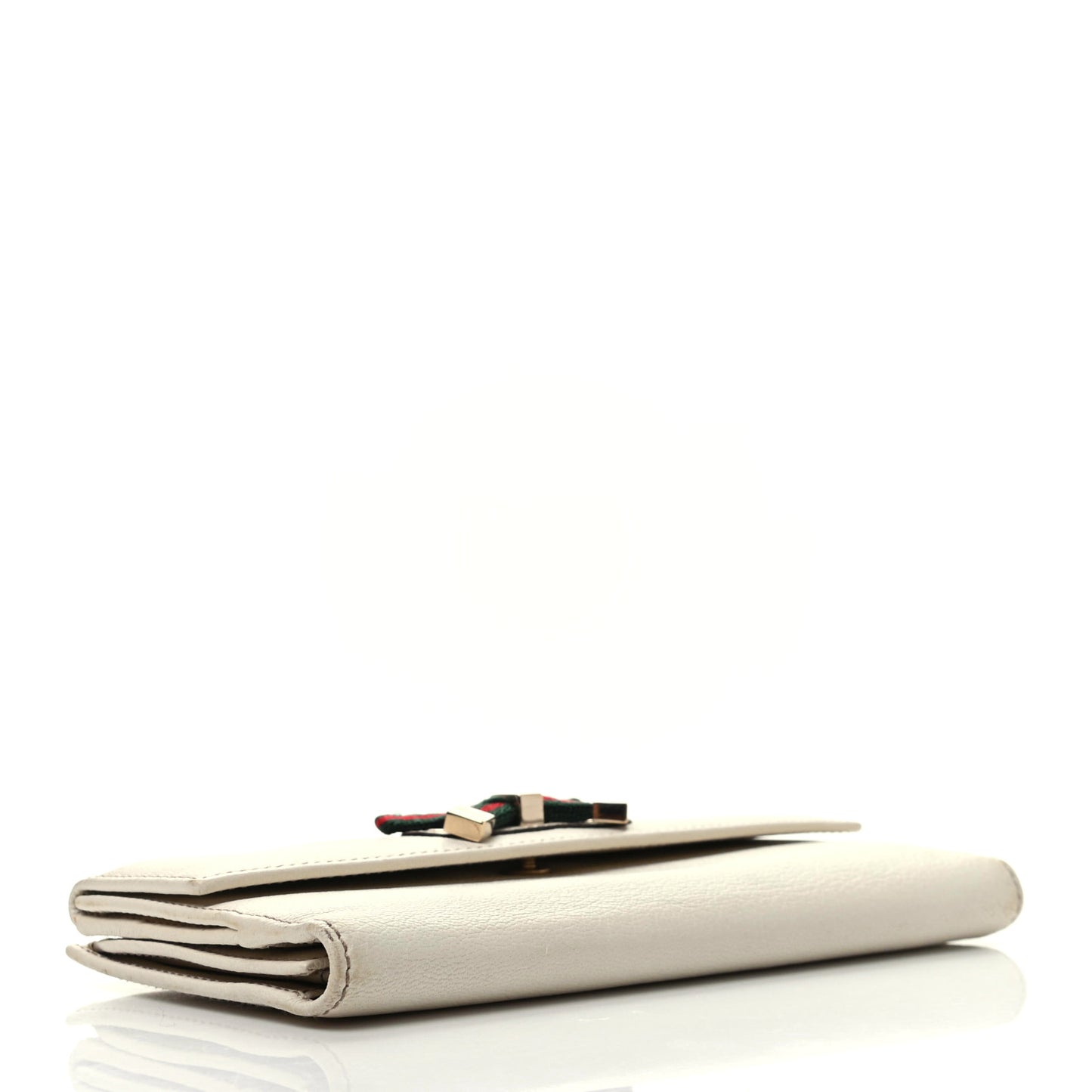 Calfskin Princy Continental Wallet White