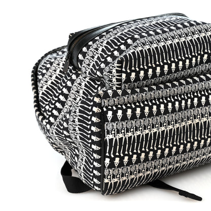Saint Laurent Nylon City Skeleton Print Backpack Black White 7 of 10
