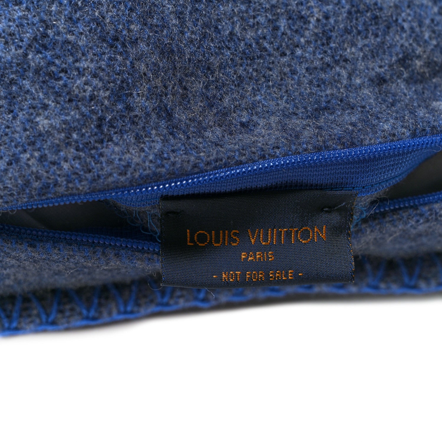 Louis Vuitton Wool Cashmere Cushion Pillow Blue Gray 3 of 3