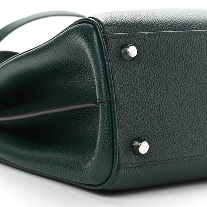 Gucci Grainy Calfskin Small Zumi Top Handle Bag Vintage Green 9 of 11