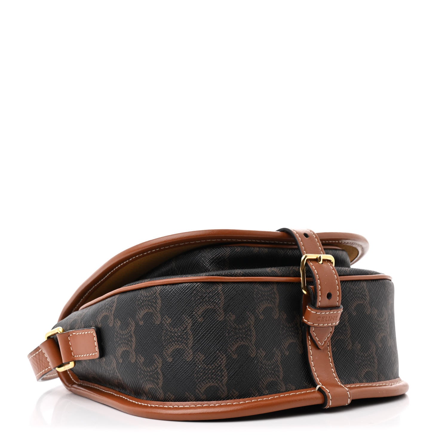 Celine Triomphe Canvas Folco Bag Tan 4 of 11