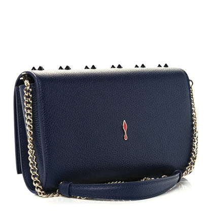 Christian Louboutin Calfskin Spikes Loubinthesky Paloma Clutch Navy 2 of 9