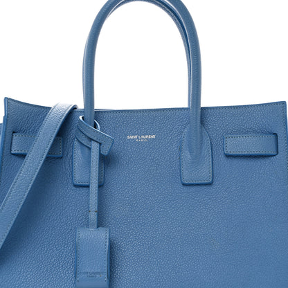 Saint Laurent Grained Calfskin Baby Sac De Jour Blue Clair 9 of 13