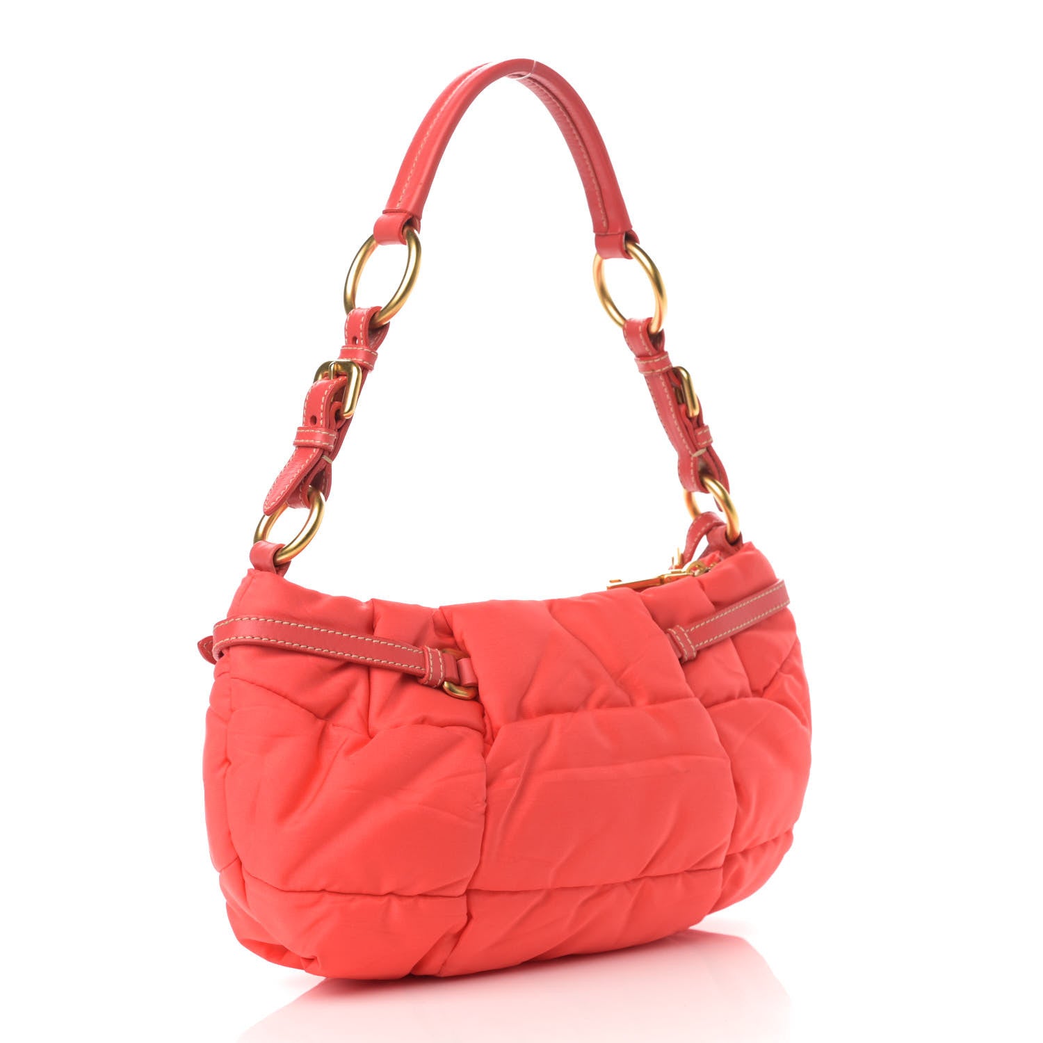 Prada Tessuto Nylon Quilted Shoulder Bag Pink 3 of 12