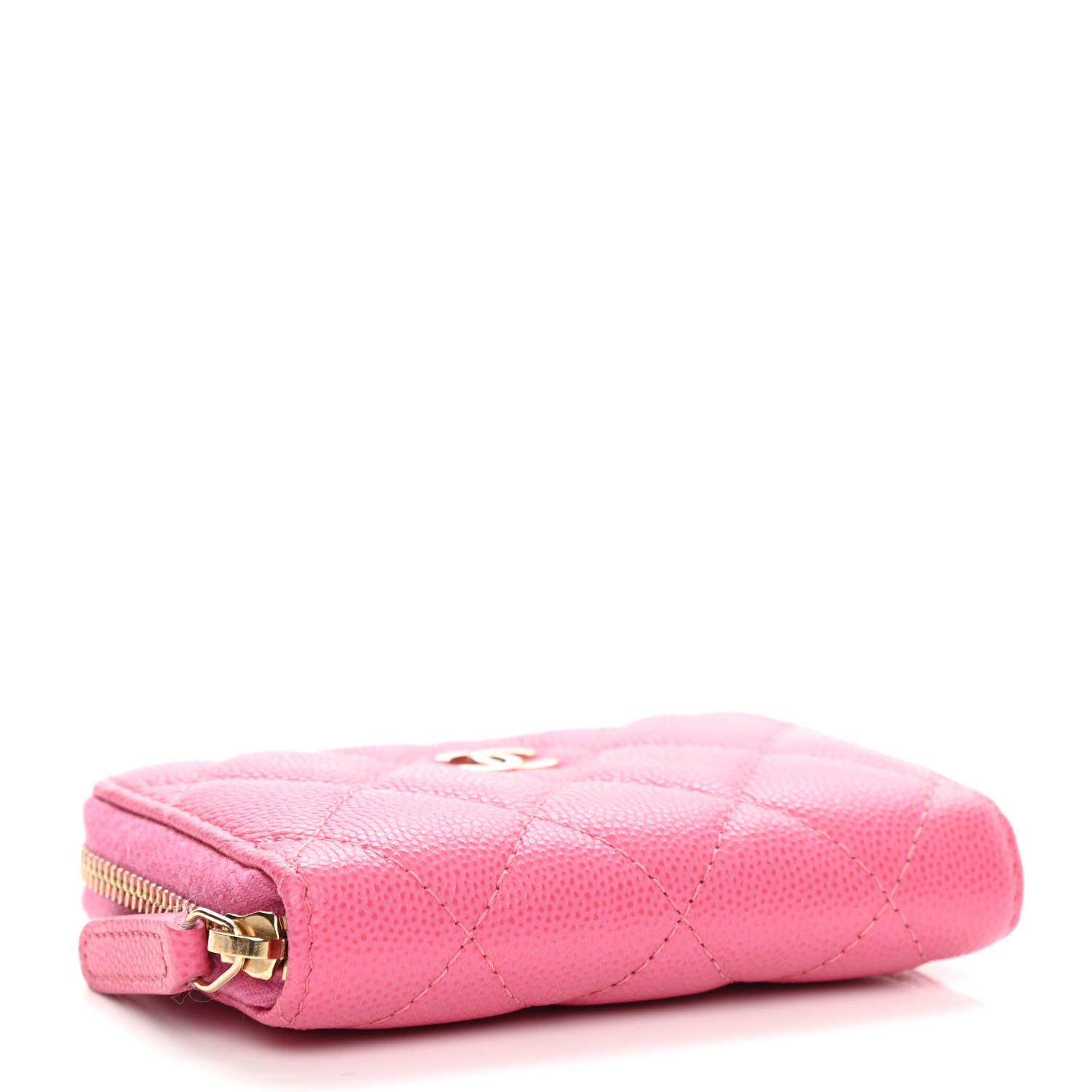 Chanel Caviar Quilted Zip Coin Purse Pink 4 of 8
