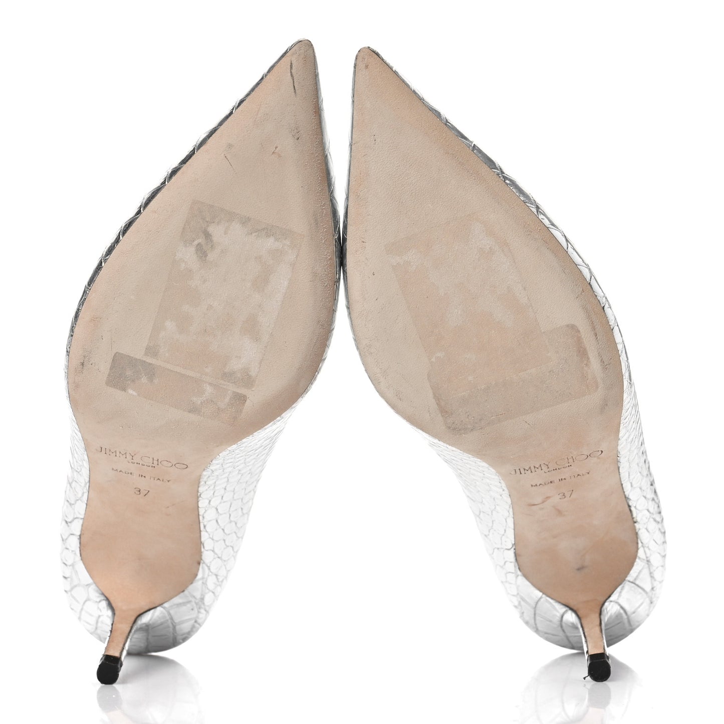 Crocodile Embossed Calfskin Love 65 Pump 37 Silver