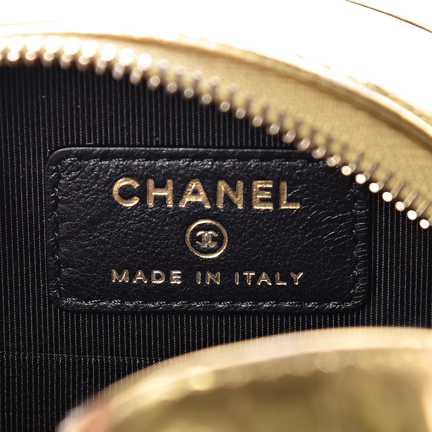 Chanel Metallic Calfskin Crocodile Embossed Cocodile Round Clutch with Chain Gold 8 of 10